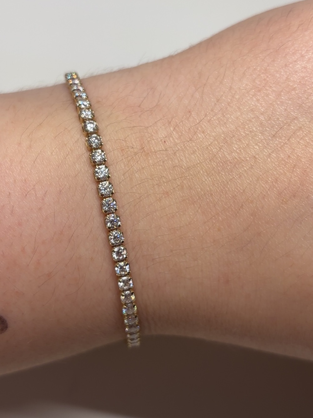 10k Solid Gold Moissanite Tennis Bracelet 2.75mm 7.5” - Picture 3 of 6